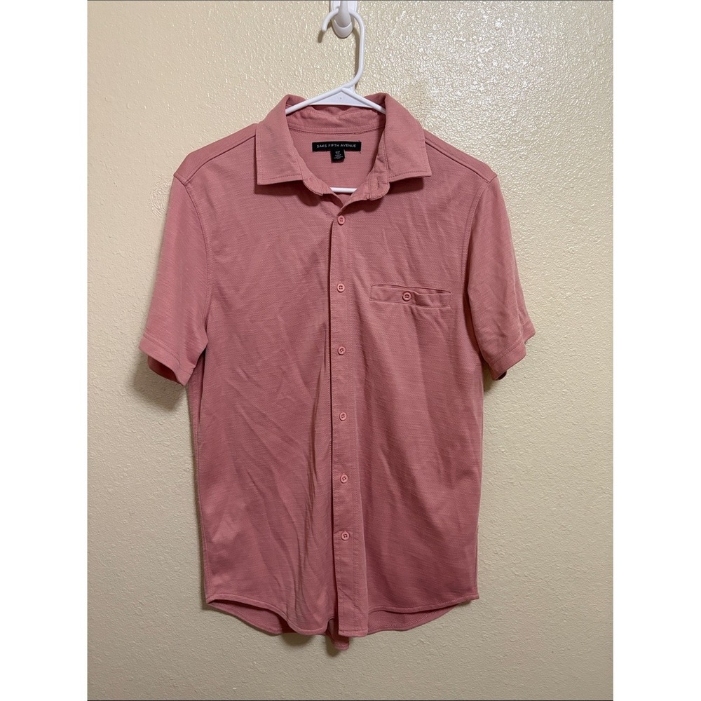 Saks Fifth Avenue Men's Short-Sleeve Button-Down Shirt in Dusty Pink
